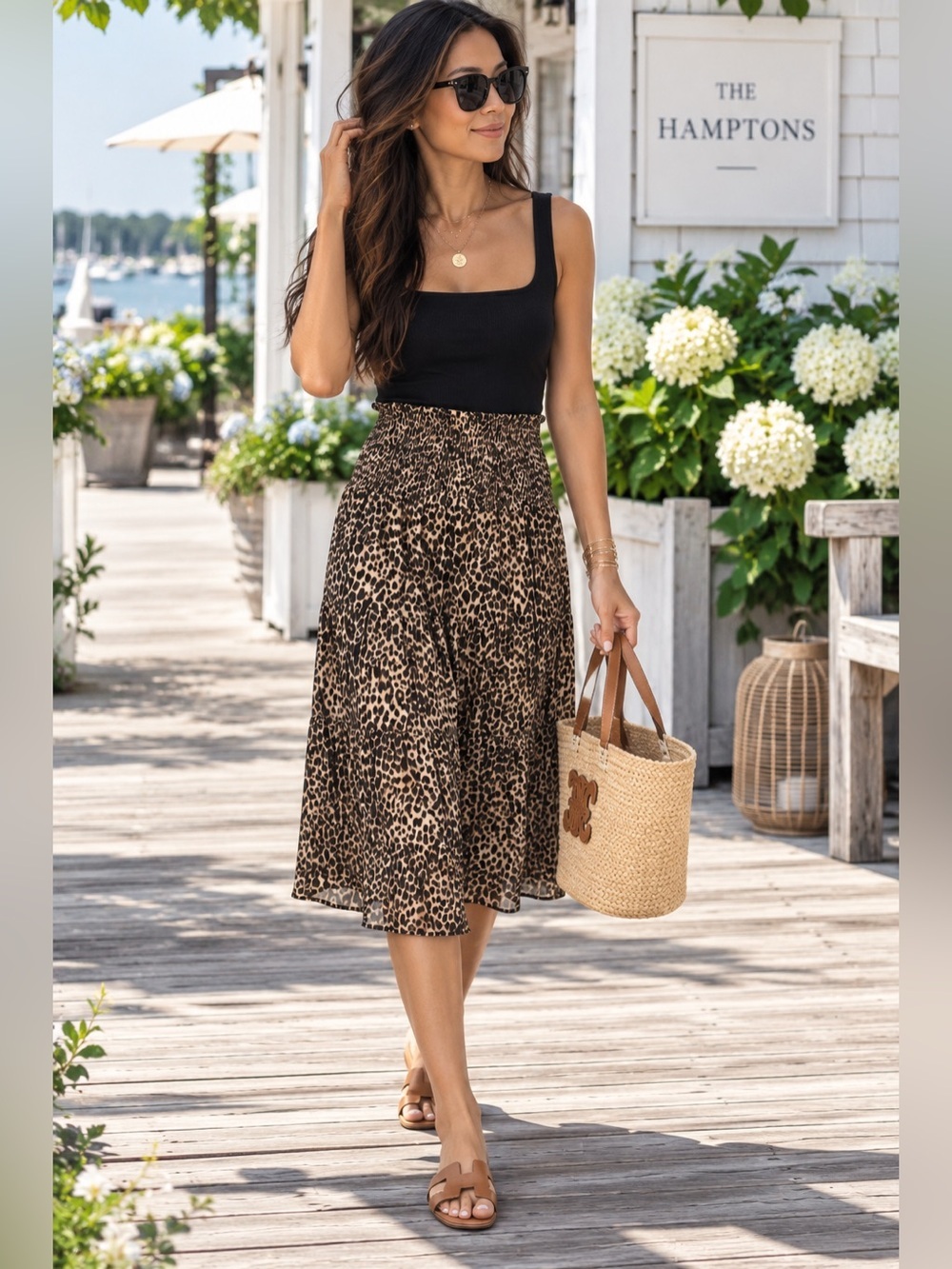 LRL Ralph Lauren Tiered Skirt Tiger Print Elastic Waist Boho Maxi PXS